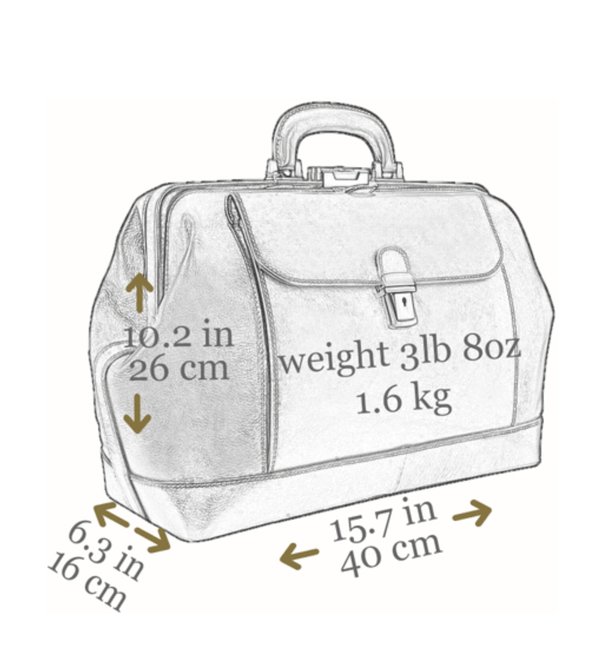 Große Arzttasche aus Italienischem Leder für Damen - Hamlet